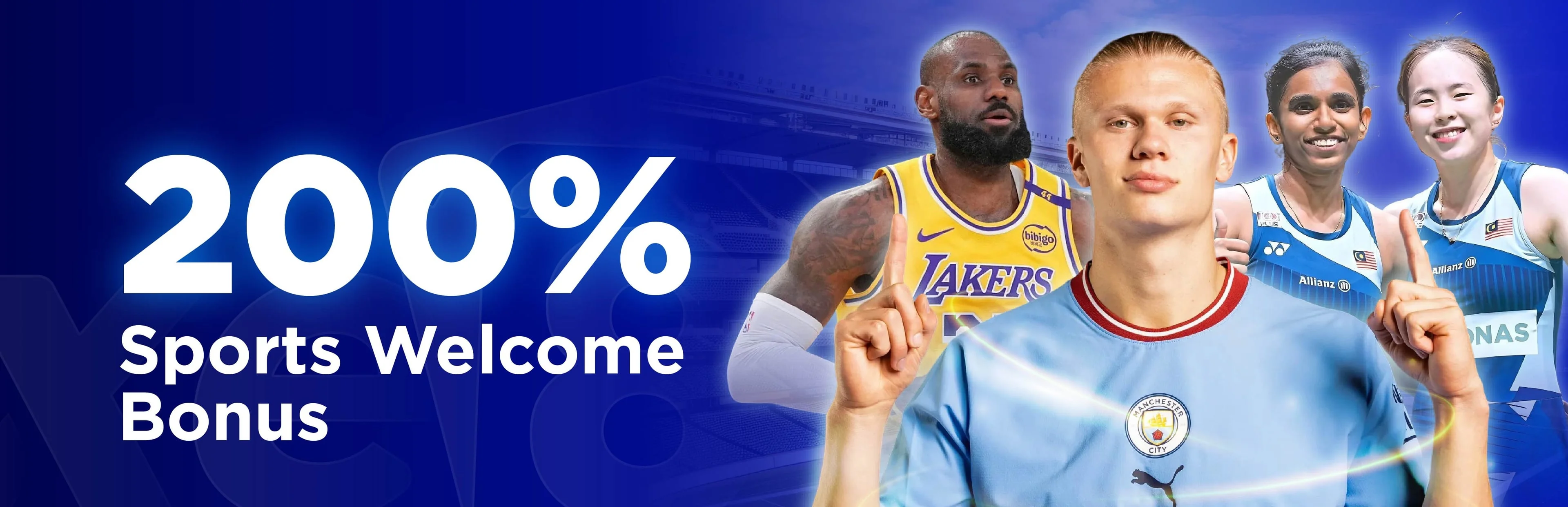xe8 200% Sports Welcome Bonus — lowest x12 wagering — up to MYR 500 max bonus